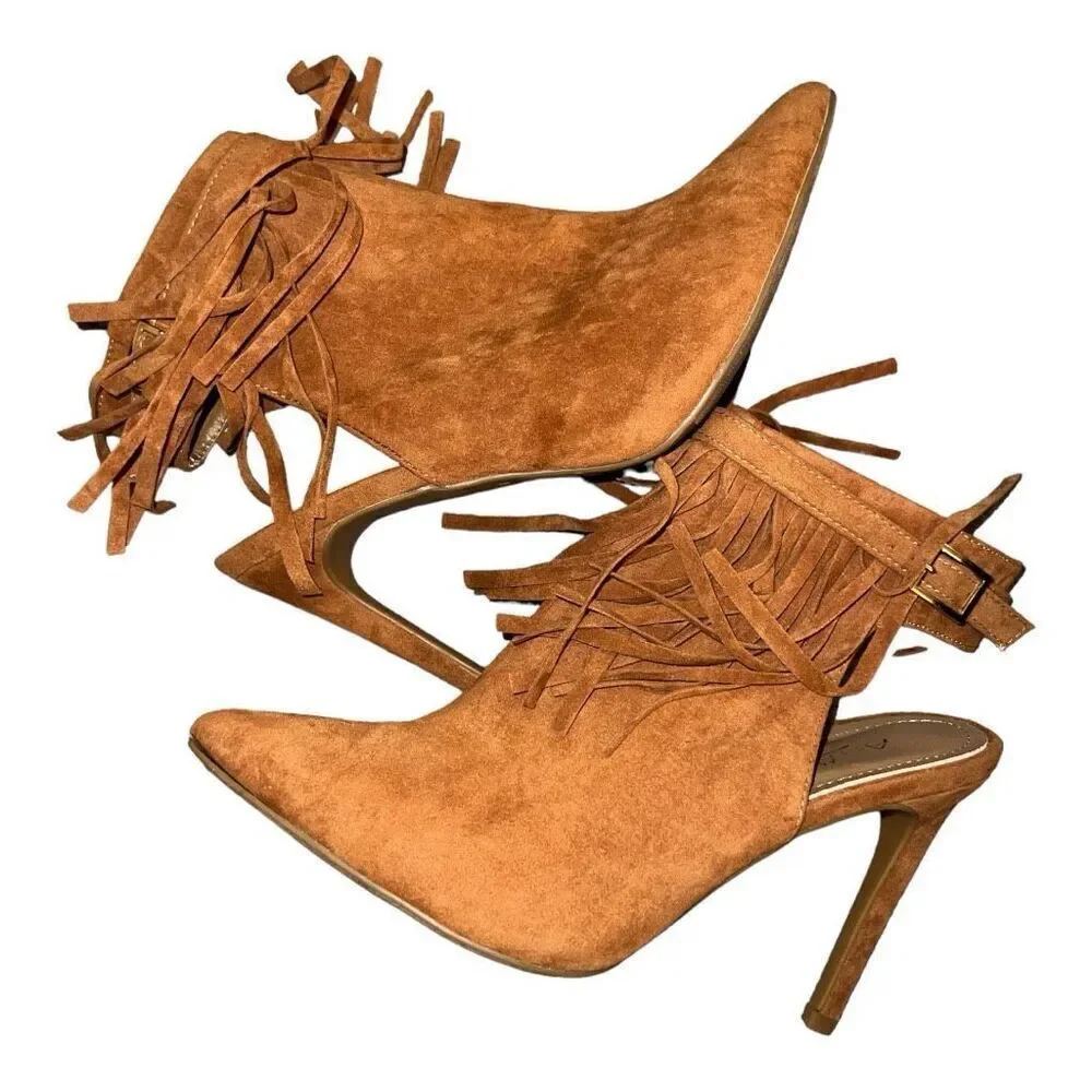 Ladies Anne Michelle Peep Toe Tassle Heels size 10